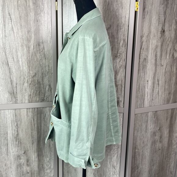 Copied - J. Jill sea foam green button up shacket women’s M - Picture 4 of 12